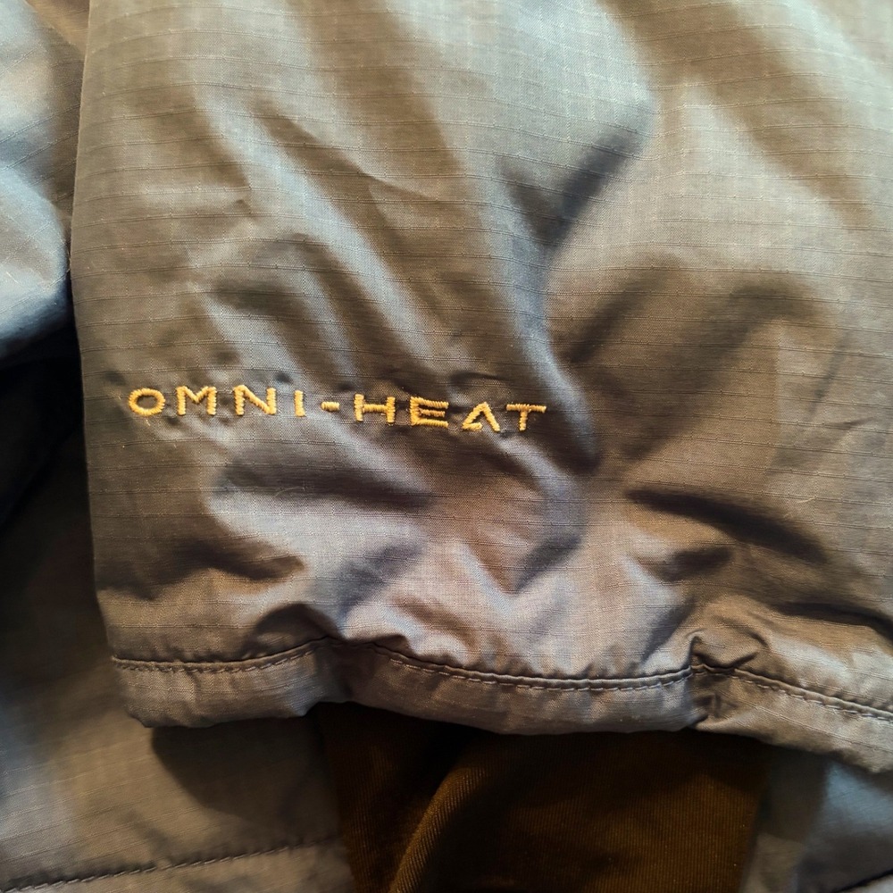 Columbia Omni-Heat Puffer Jacket Mens Blue Insulated Full Zip Ripstop Coat - Picture 5 of 13